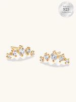 Round Bezel Curve Stud Earrings