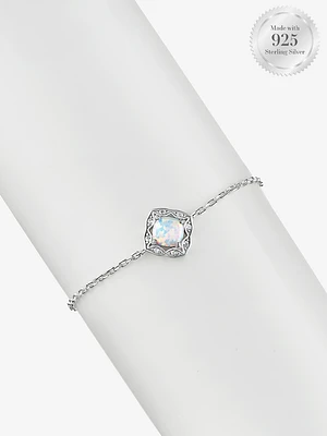 Round Opal Bloom Halo Bracelet