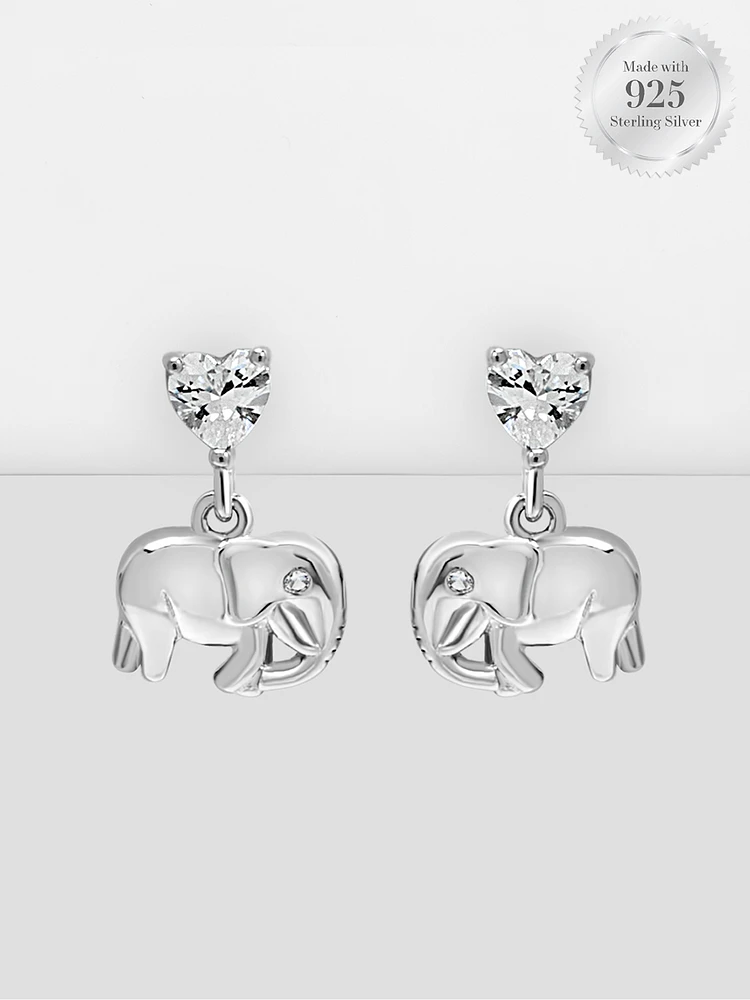 Elephant Heart Drop Earring