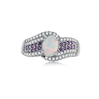 Finesse Opal Oval-Cut Ring Sterling Silver