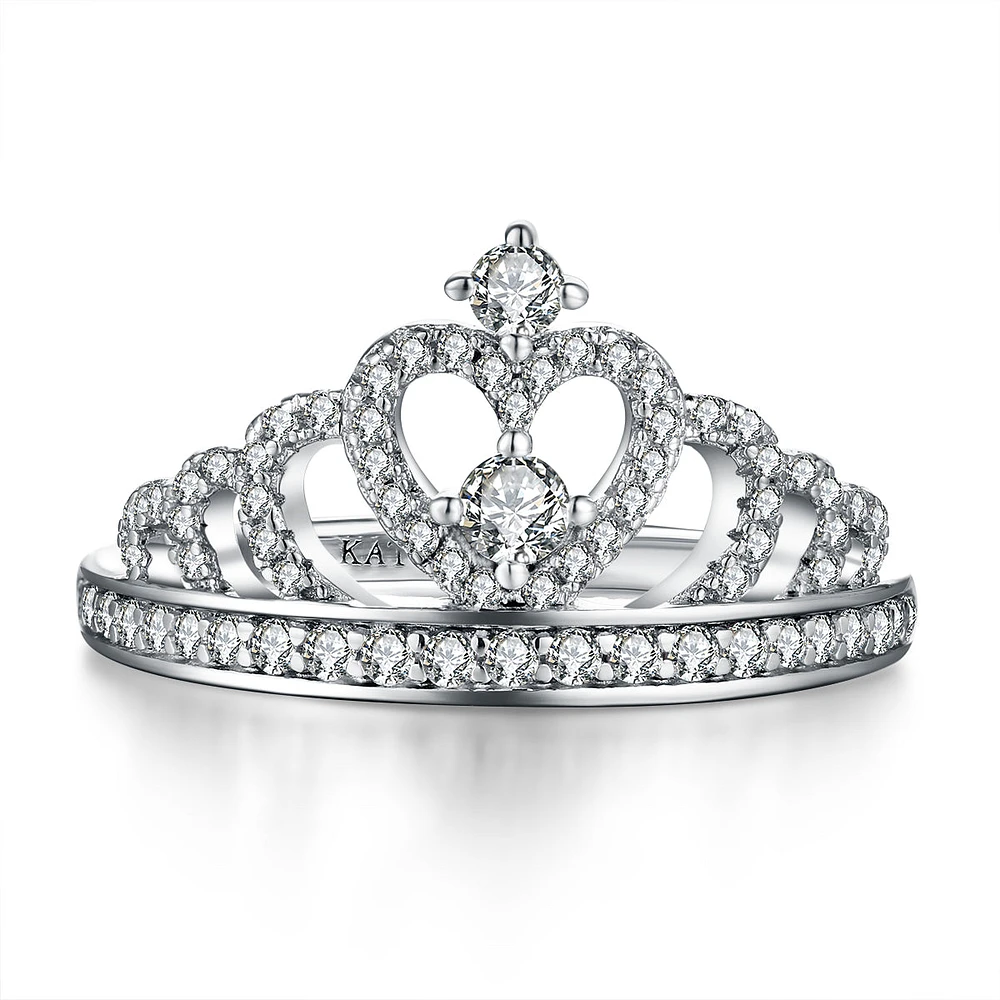 Dream Princess Crown Heart Ring Sterling Silver