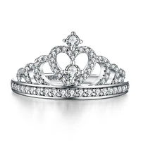 Dream Princess Crown Heart Ring Sterling Silver