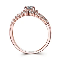 Pear Halo Sterling Silver Ring Rose Gold