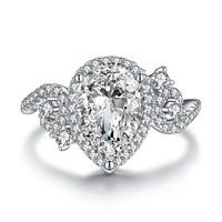 Sophie Classic Halo Pear-Cut Ring Sterling Silver