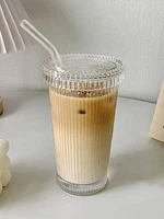 Glass Tumbler with Straw