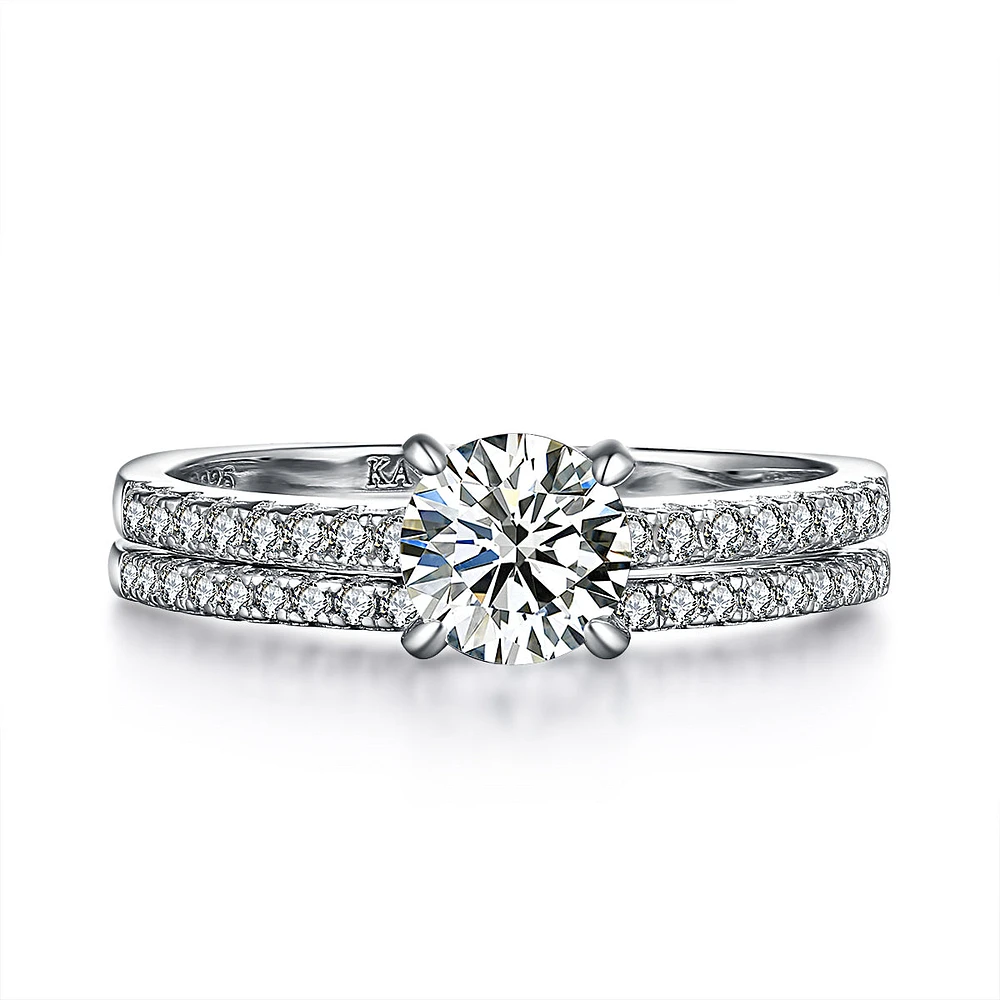 The One Classic Round Ring Set Sterling Silver