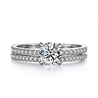 The One Classic Round Ring Set Sterling Silver