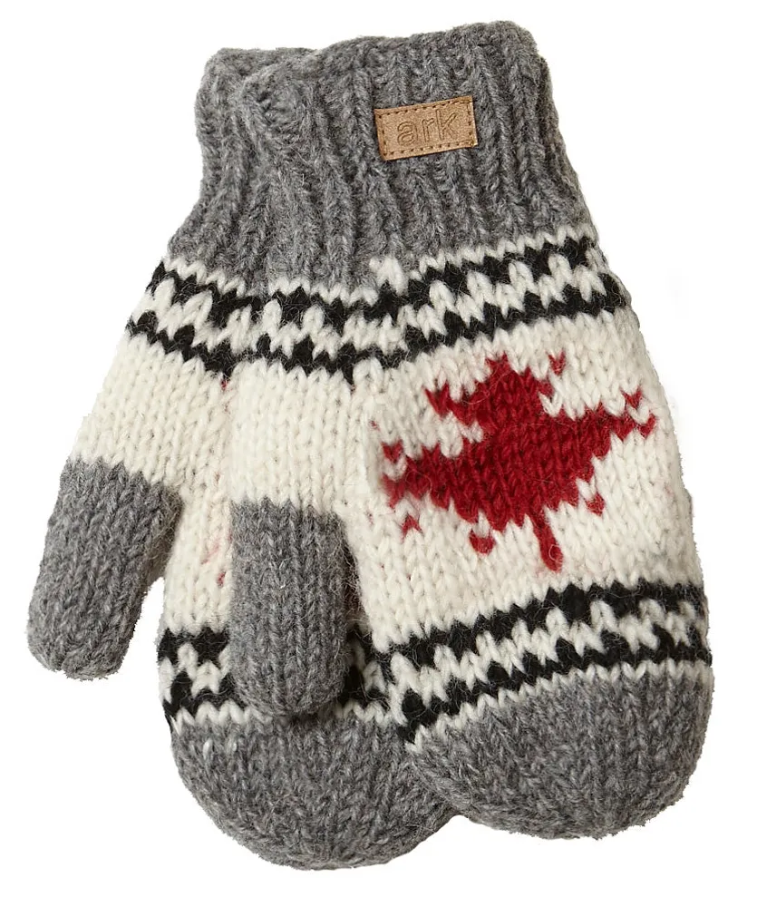 WOOL MAPLE LEAF MITTS