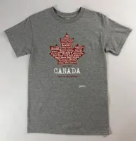 MAPLE LEAF WORD COLLAGE TEE