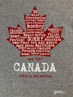 MAPLE LEAF WORD COLLAGE TEE