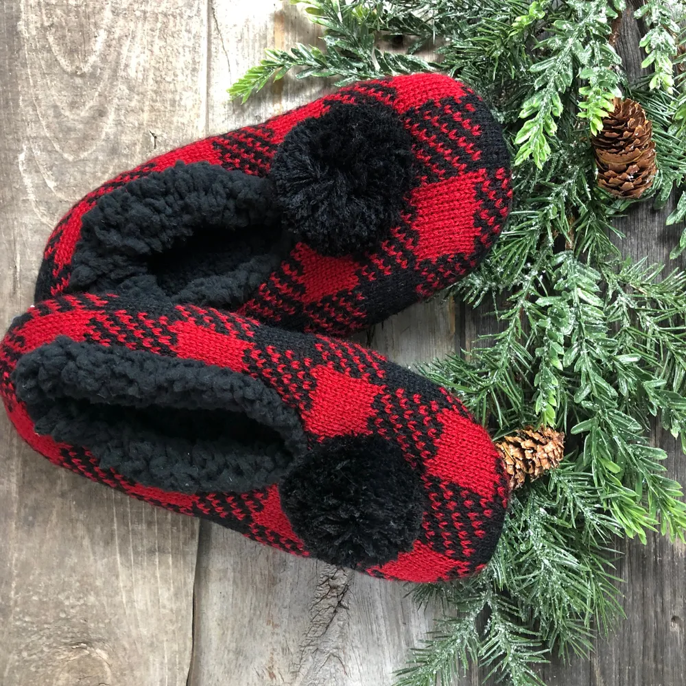 PLAID SLIPPERS