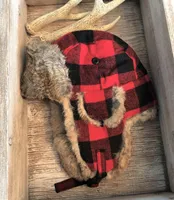 BUFFALO PLAID FUR AVIATOR HAT