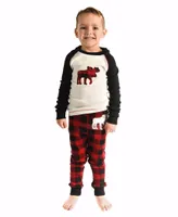 LAZY ONE MOOSE PLAID KID PAJAMAS