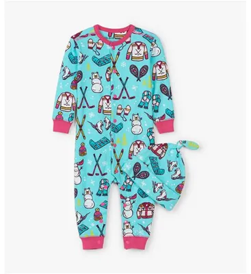 LITTLE BLUE HOUSE WINTER TRADITIONS BABY ONESIE