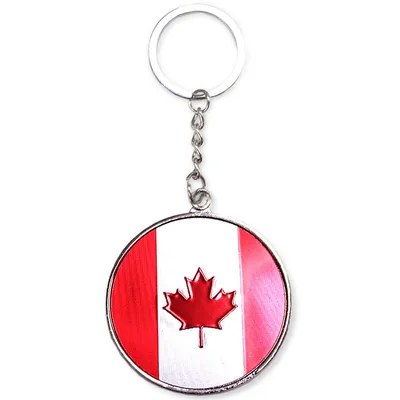 CANADA FLAG CIRCLE KEYCHAIN