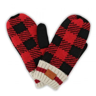 PLAID CABIN MITTS
