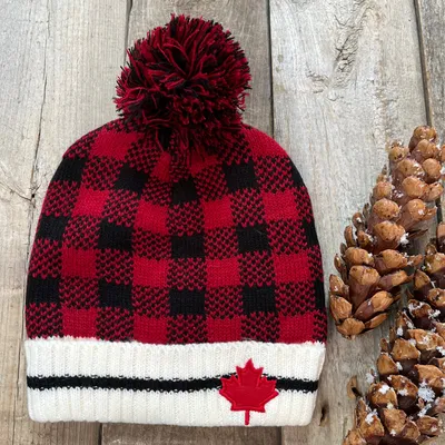 PLAID POM POM TOQUE