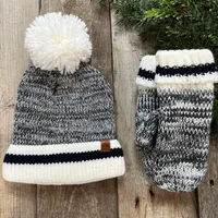 CABIN KNIT KIDS POM POM TOQUE