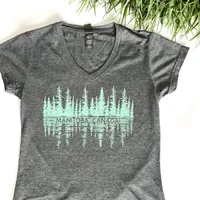 FIR TREES WITH REFLECTION MANITOBA WOMENS T-SHIRT