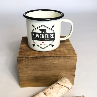 ADVENTURE IS OUT THERE ENAMEL MUG