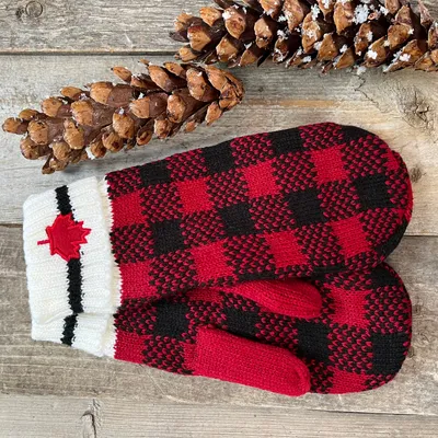 PLAID MITTS