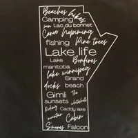 LAKE LIFE WORDS MANITOBA T-SHIRT