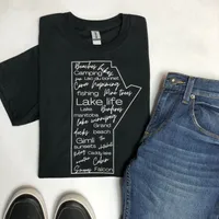 LAKE LIFE WORDS MANITOBA T-SHIRT