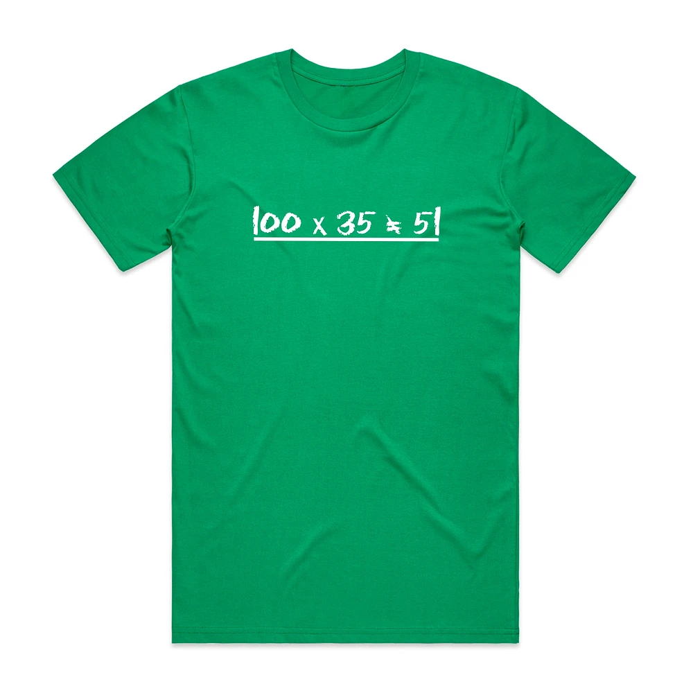 100 x 35 ≠ 51 (T-shirt)