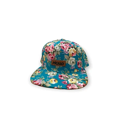 SnapBack floral turquesa