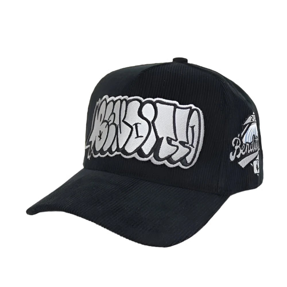 Benditto Corduroy Black & Silver Hat
