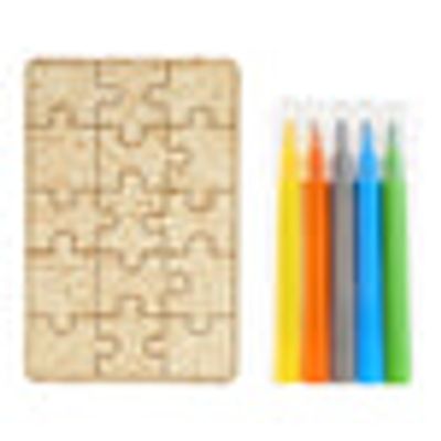 MINISO Plywood Coloring Puzzle with 5 Coloring Markers (Jungle