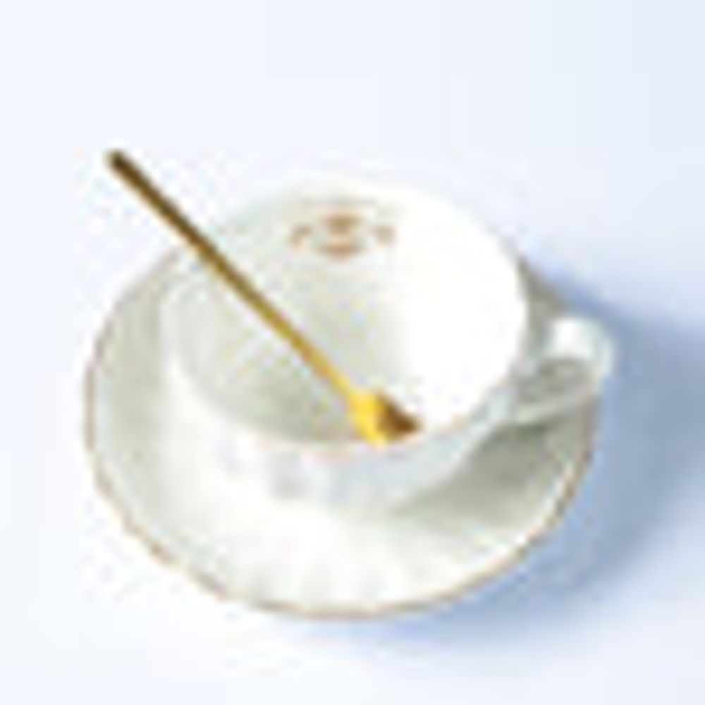 MINISO Lotus Designed Ceramic Coffee Mug with Golden Rim 210mL(White