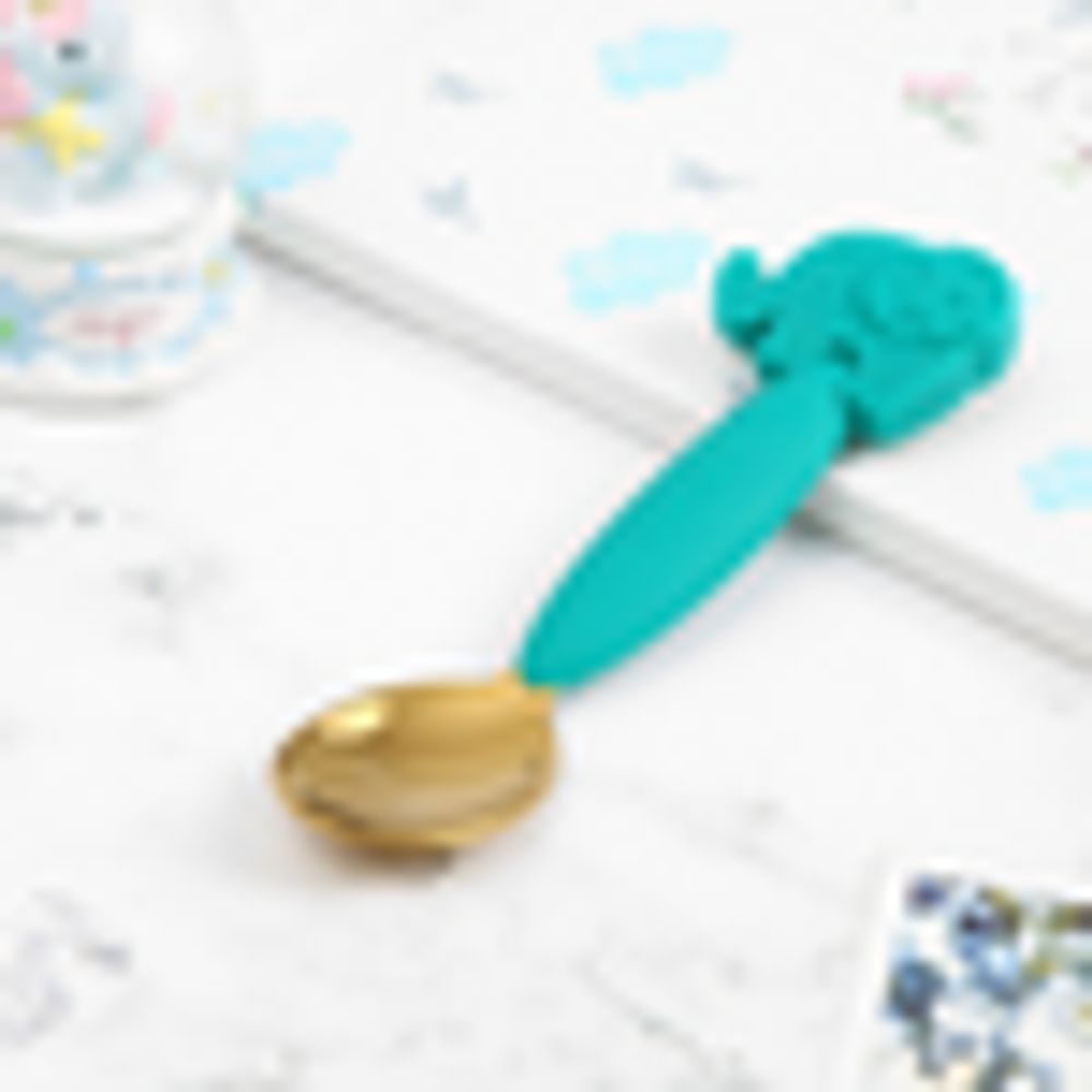 MINISO Cute Silicone and Stainless Steel Feeding Spoon for Baby