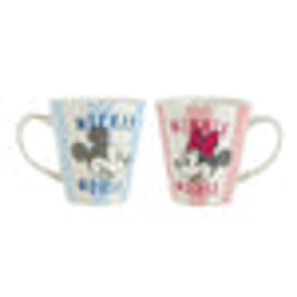 MINISO Mickey Mouse Collection Stripe Ceramic Mug 350ml (2mugs