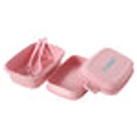 MINISO Wheat Straw Bento Box with Double Clips 980ml (Pink