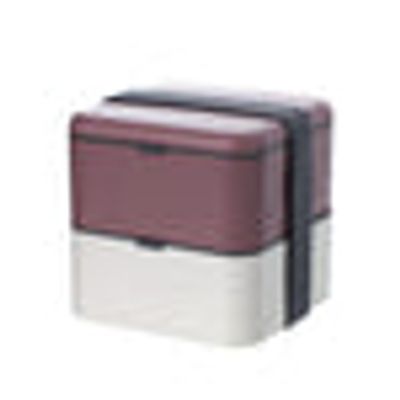 MINISO Square Double-layer Bento Box 1963mL(Purple & Pink