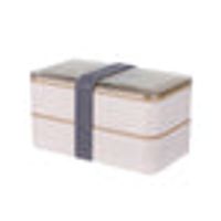 MINISO Wheat Straw Double-layer Bento Box 1000ml (Creamy White
