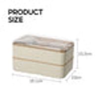 MINISO Wheat Straw Double-layer Bento Box 1000ml (Creamy White