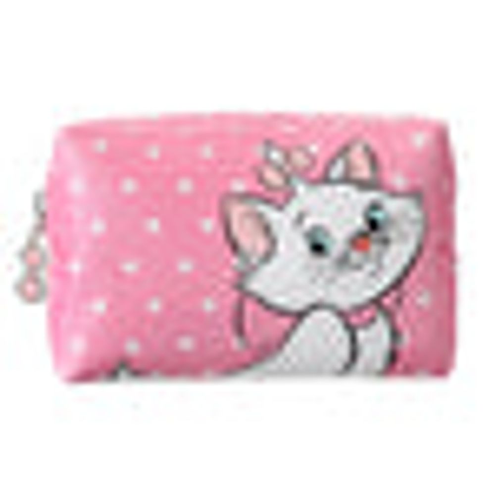 MINISO Disney Animals Collection Marie Cosmetic Bag (Dots,Pink