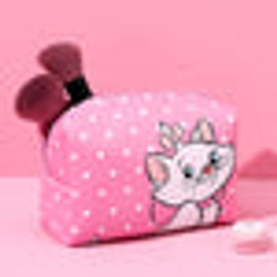 MINISO Disney Animals Collection Marie Cosmetic Bag (Dots,Pink