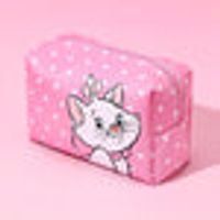 MINISO Disney Animals Collection Marie Cosmetic Bag (Dots,Pink