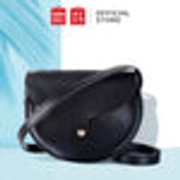 MINISO Retro Semicircle Crossbody Bag (Black