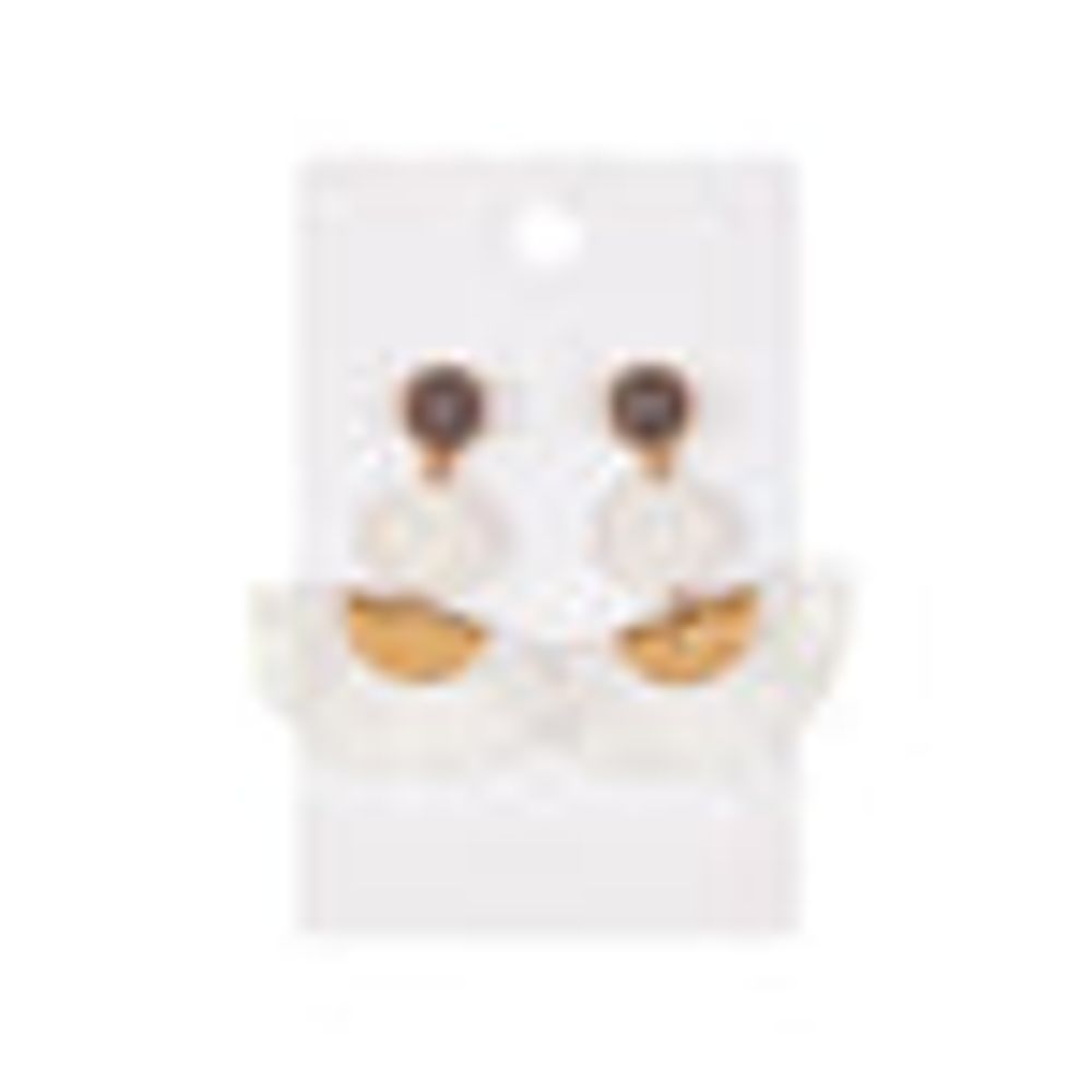 MINISO Ear Rings Half round scalloped tassel