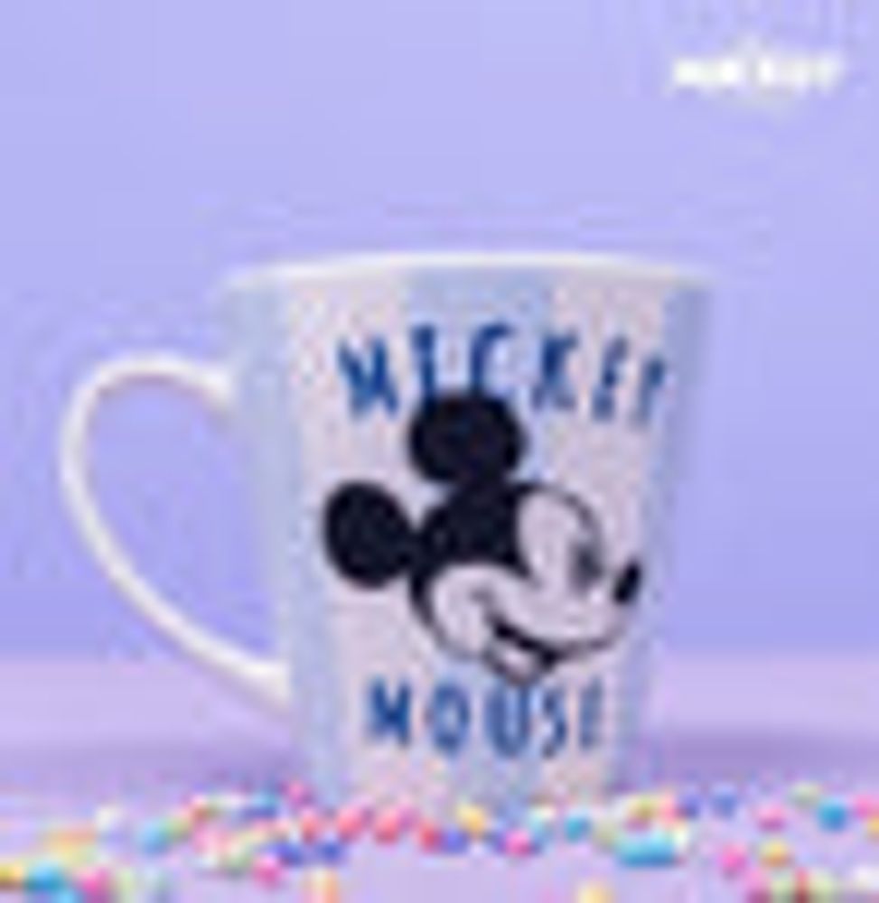 MINISO Mickey Mouse Collection Stripe Ceramic Mug 350ml (2mugs