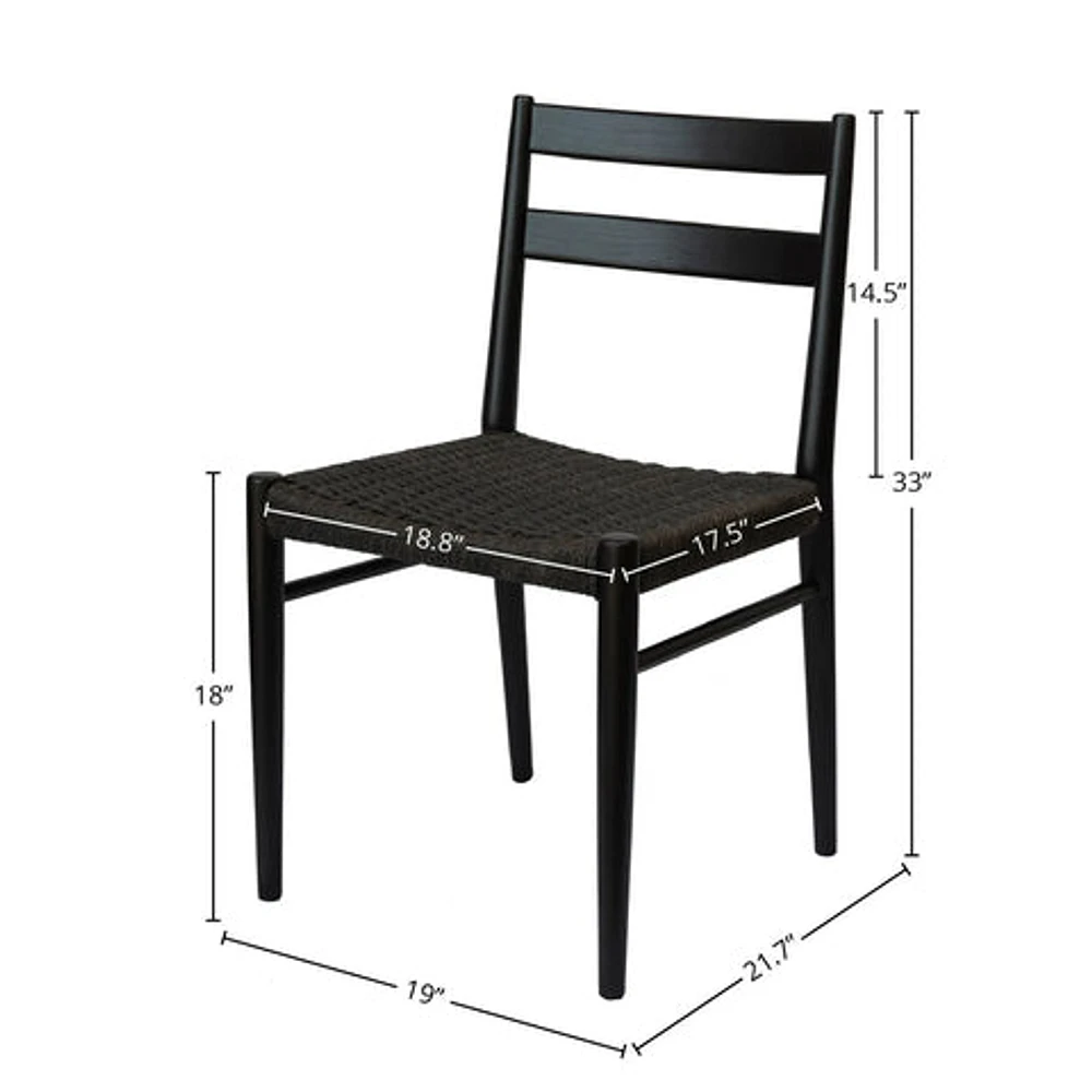 Jakarta Dining Chair - Black/Black Woven Seat
