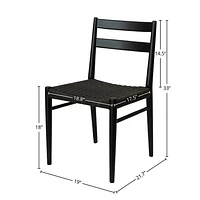 Jakarta Dining Chair - Black/Black Woven Seat