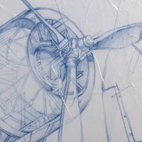 Airplane Mechanical Sketch Series