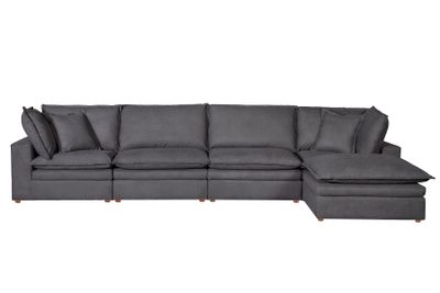 Mitzi Cloud Modular Sectional Pc Set Charcoal Grey