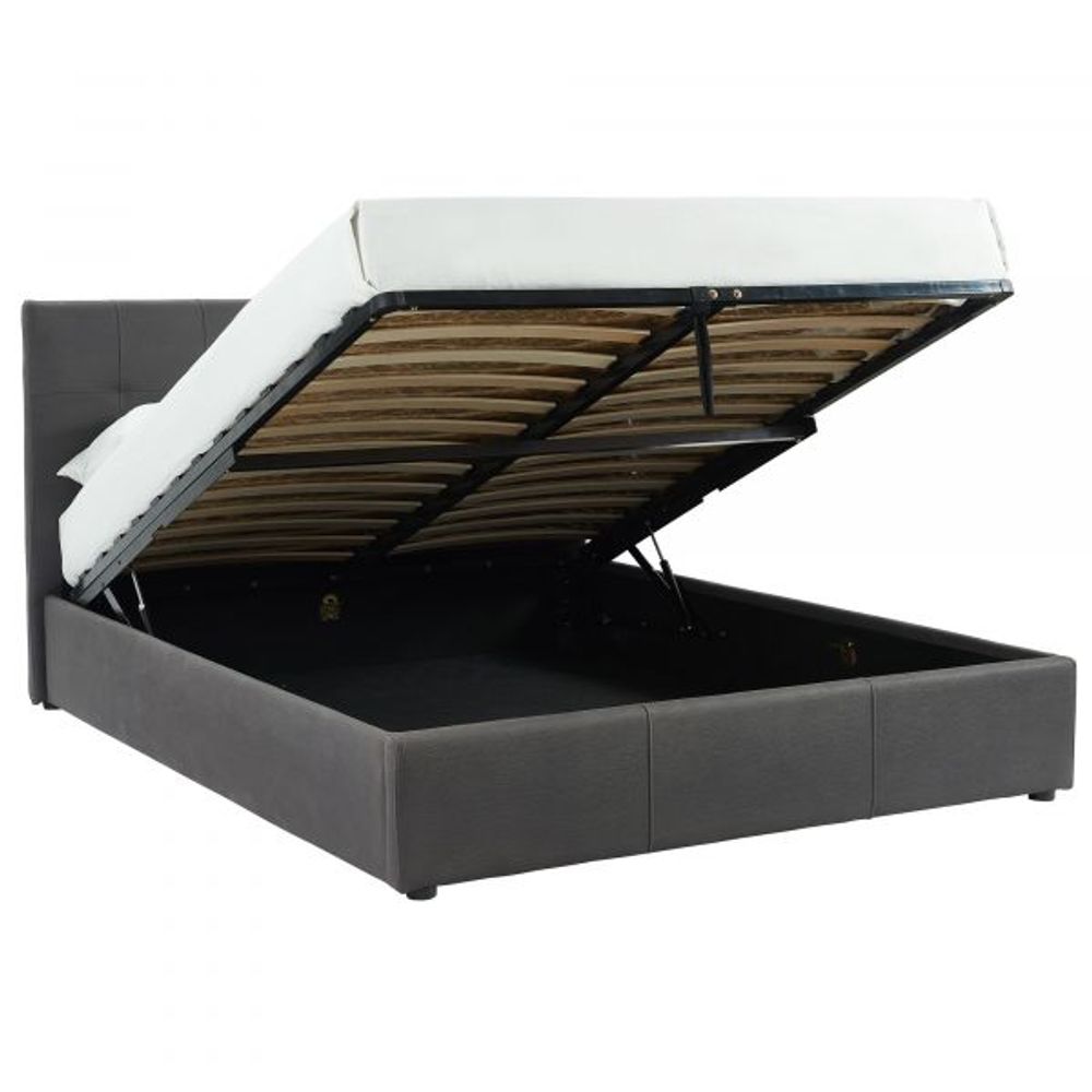 Extara 60" Queen Platform Storage Bed in Grey