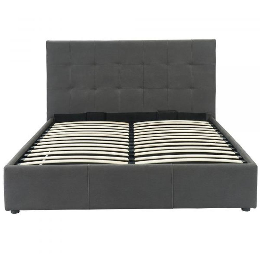 Extara 60" Queen Platform Storage Bed in Grey